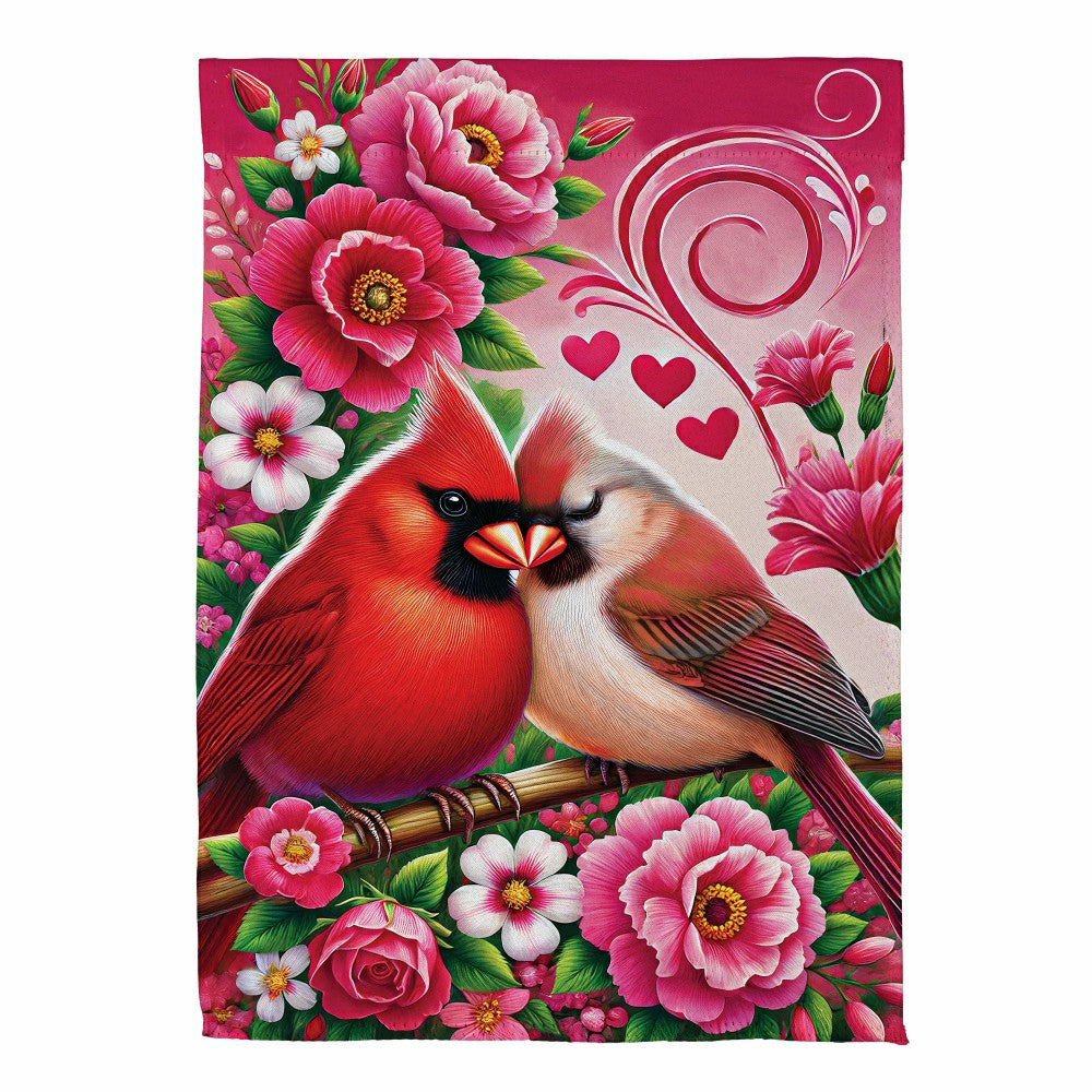Cardinal Lovers Suede Garden Flag | Plow & Hearth