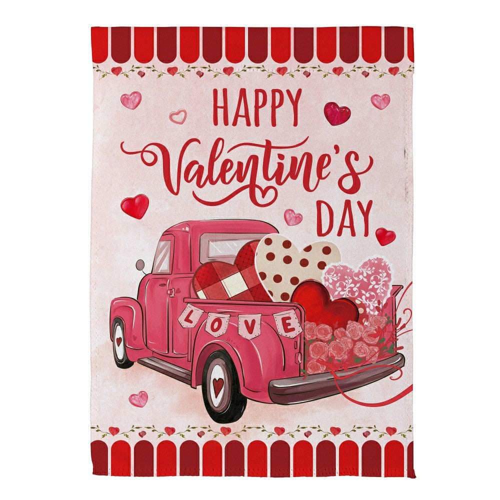 Truck Full Of Love Suede Garden Flag | Plow & Hearth