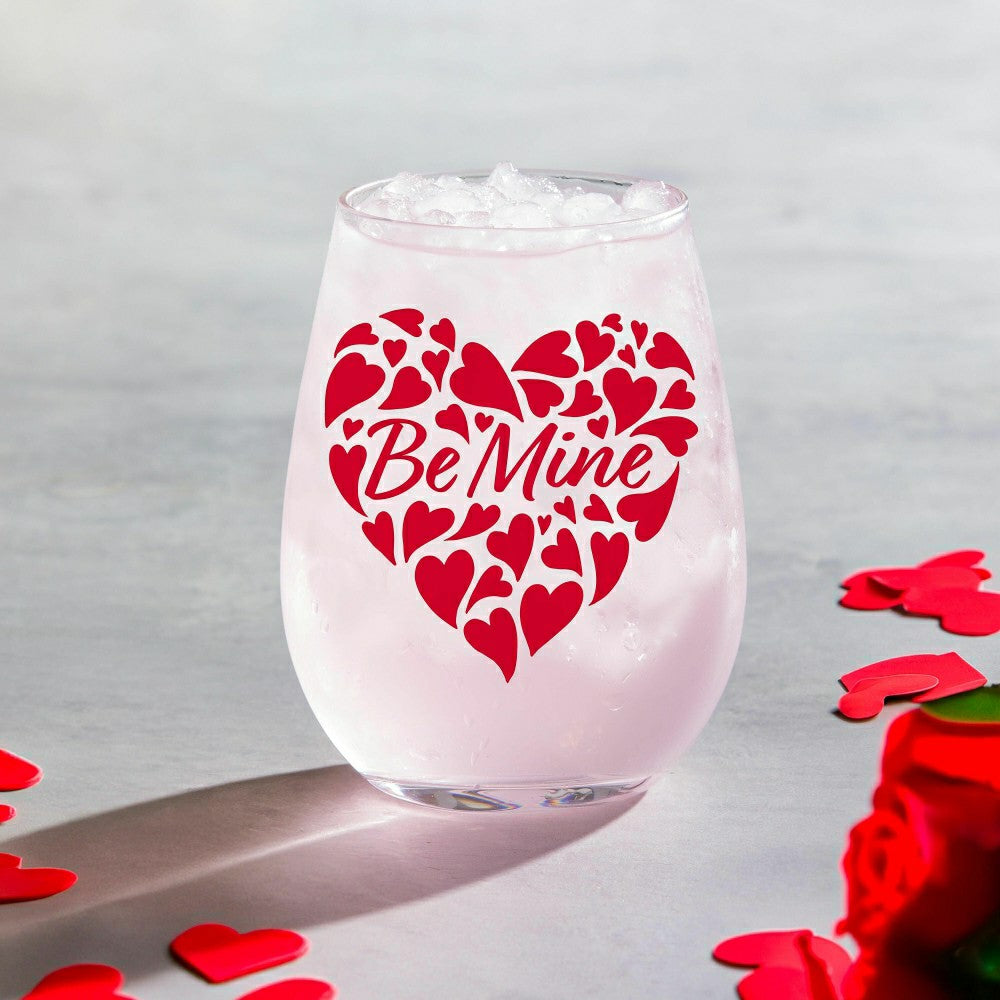 Valentine's "Be Mine" Stemless Glass, 17oz, Gift Box | Plow & Hearth