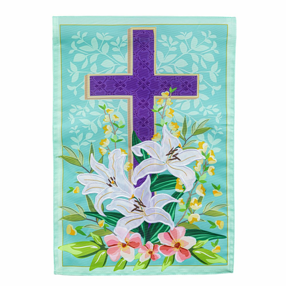 Easter Cross Applique Garden Flag | Plow & Hearth