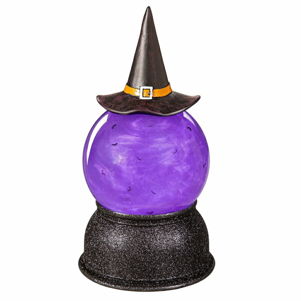 Haunted House 8.5" LED Witch Hat Waterglobe | Plow & Hearth