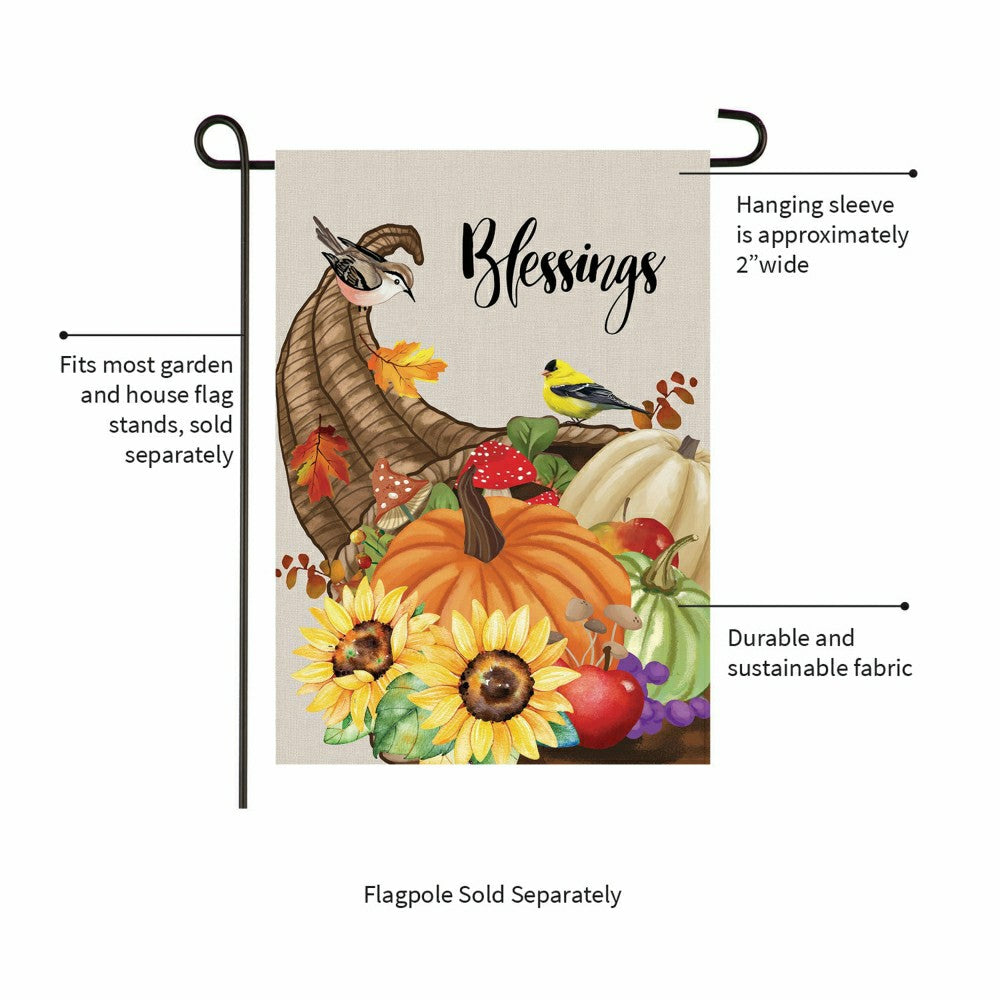 Grateful Cornucopia Suede Garden Flag | Plow & Hearth