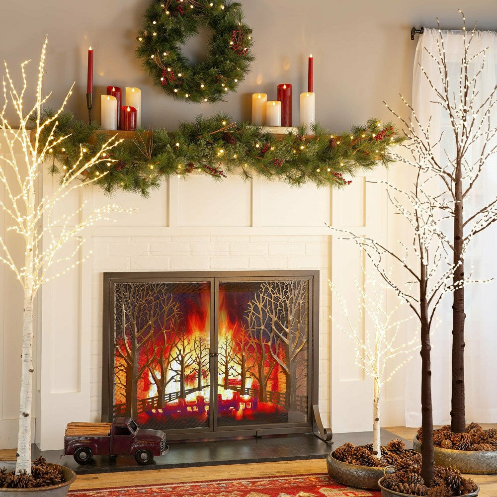 Medium Indoor/Outdoor Birch Tree with 400 Warm White Lights | Plow & Hearth