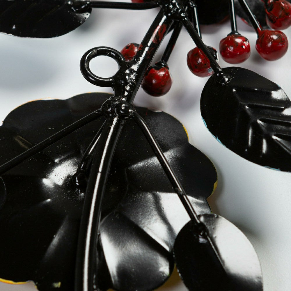 Indoor/Outdoor Floral and Berry Metal Wreath | Plow & Hearth