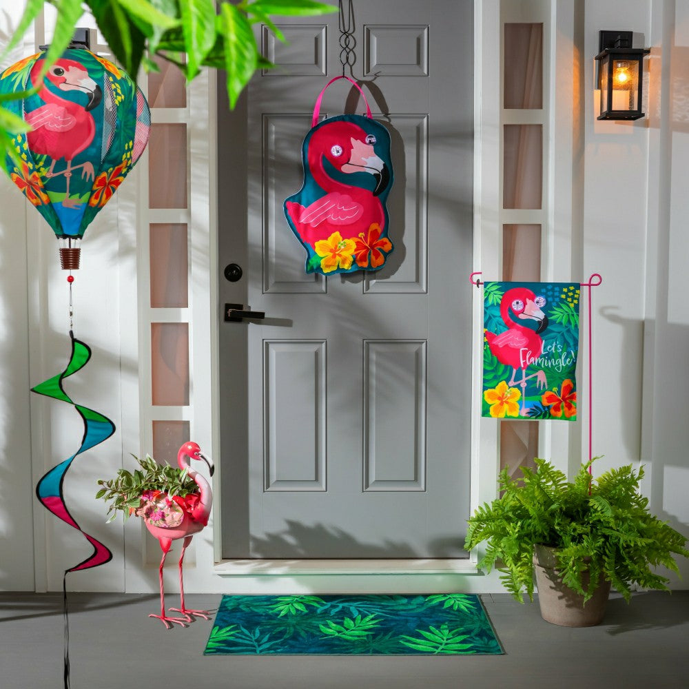 Palm Beach Planter, Metal Floral Flamingo | Plow & Hearth
