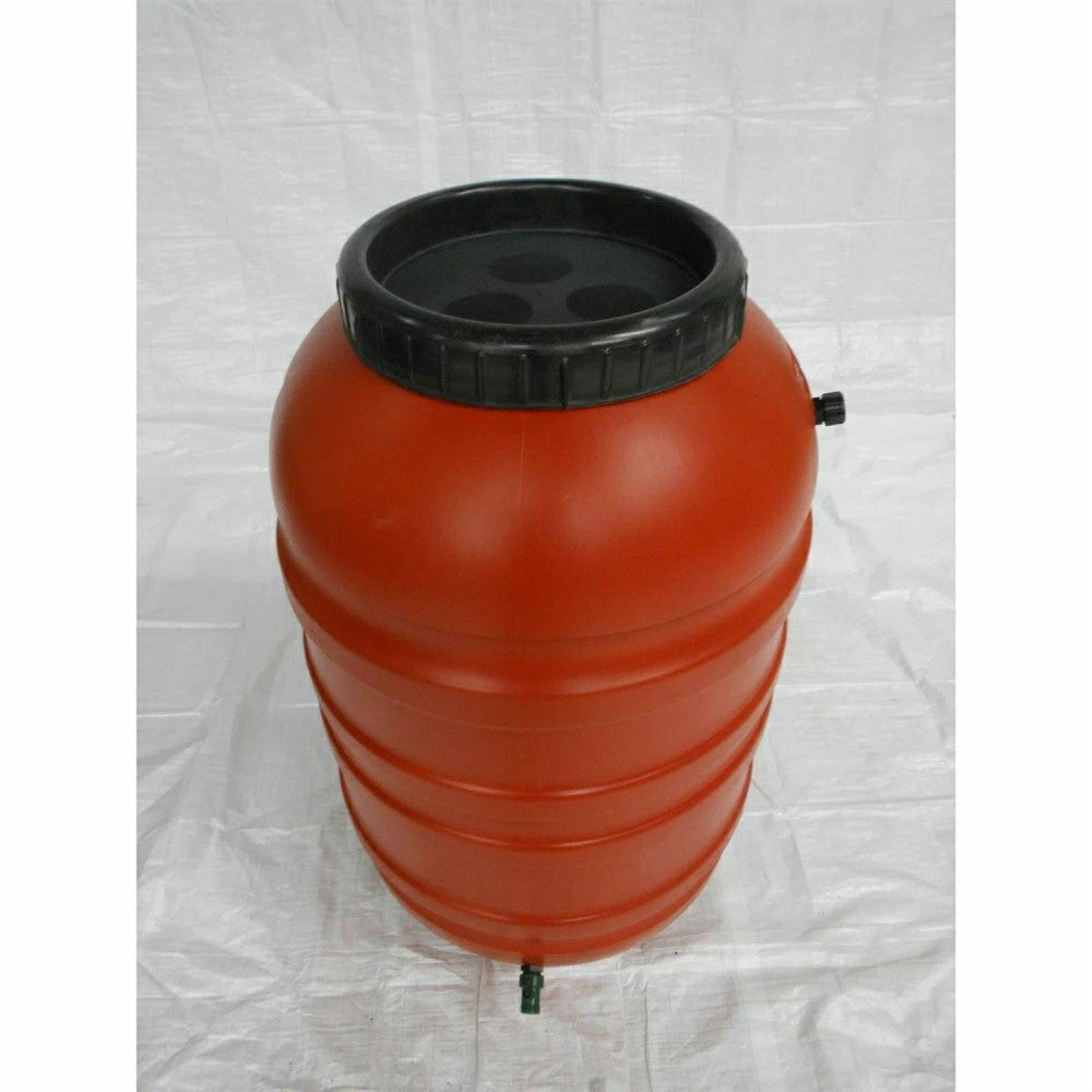 Terra Cotta Red HDPE Plastic 55-Gallon Rain Barrel with Spigot | Plow & Hearth