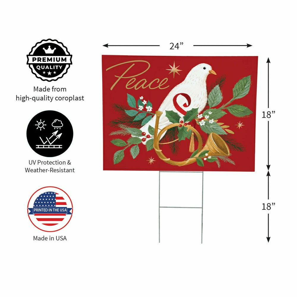 Dove of Peace COROPLAST Yard Sign, 24"x18" | Plow & Hearth