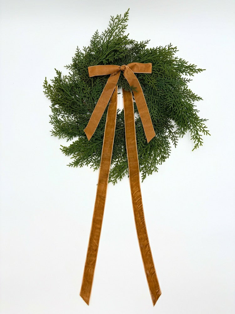 Neutral Mini Cedar Cabinet Wreaths with Ribbon | Plow & Hearth