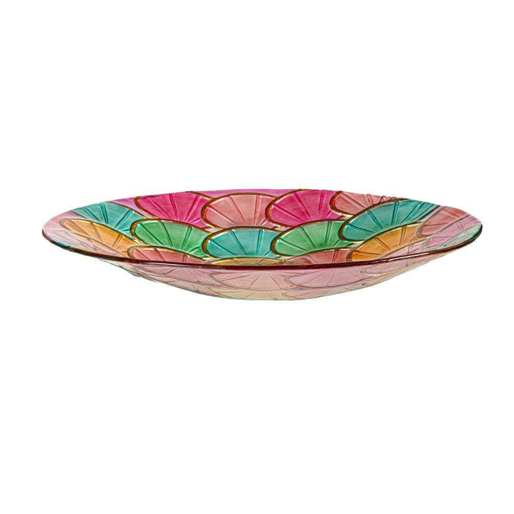 Palm Beach Birdbath, Bright Shell Glass Birdbath, 18" | Plow & Hearth