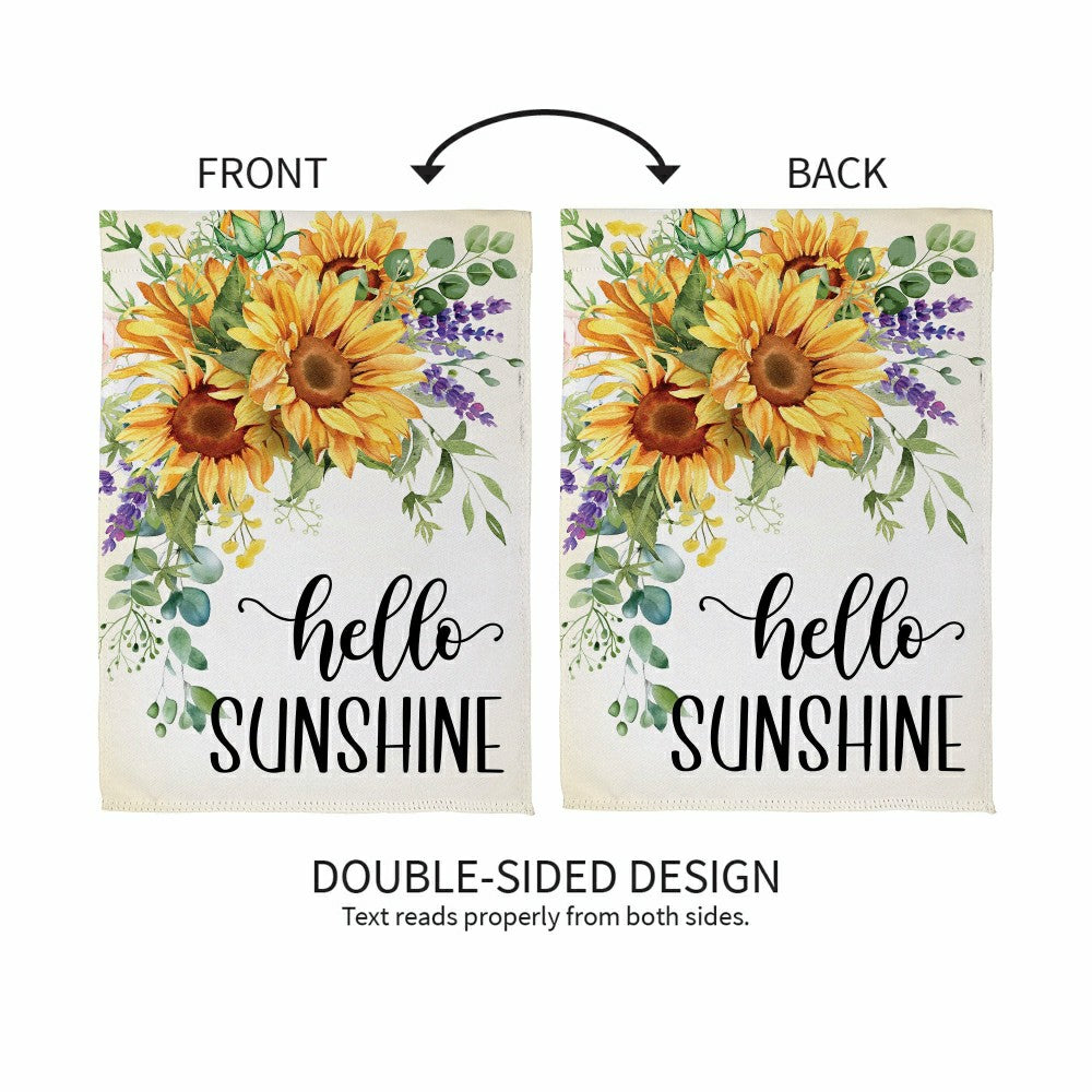 Hello Sunshine Sunflower Suede House Flag | Plow & Hearth