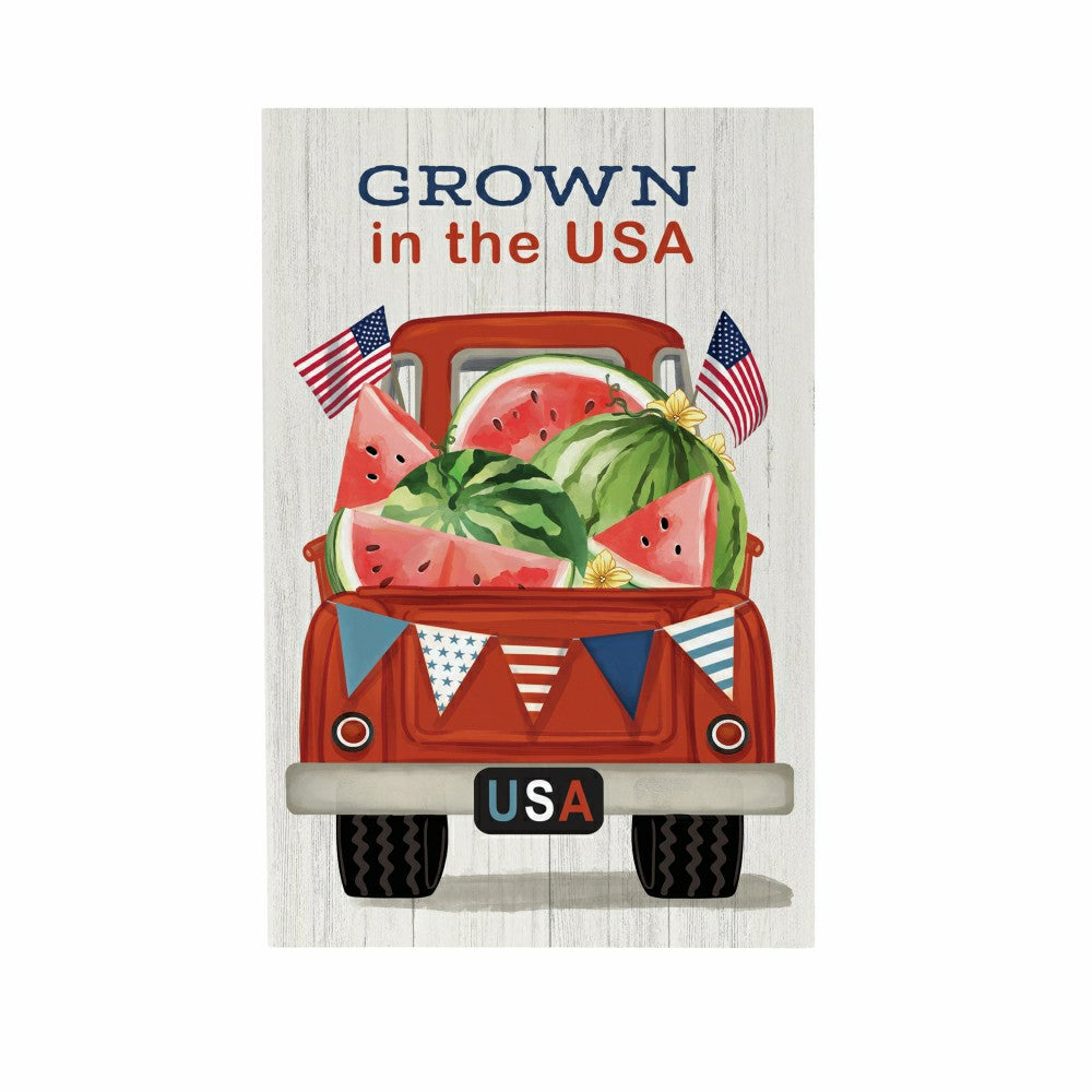 American Classic Sign Wood Block "Grown in the USA" Truck, 8"L x 12"H | Plow & Hearth
