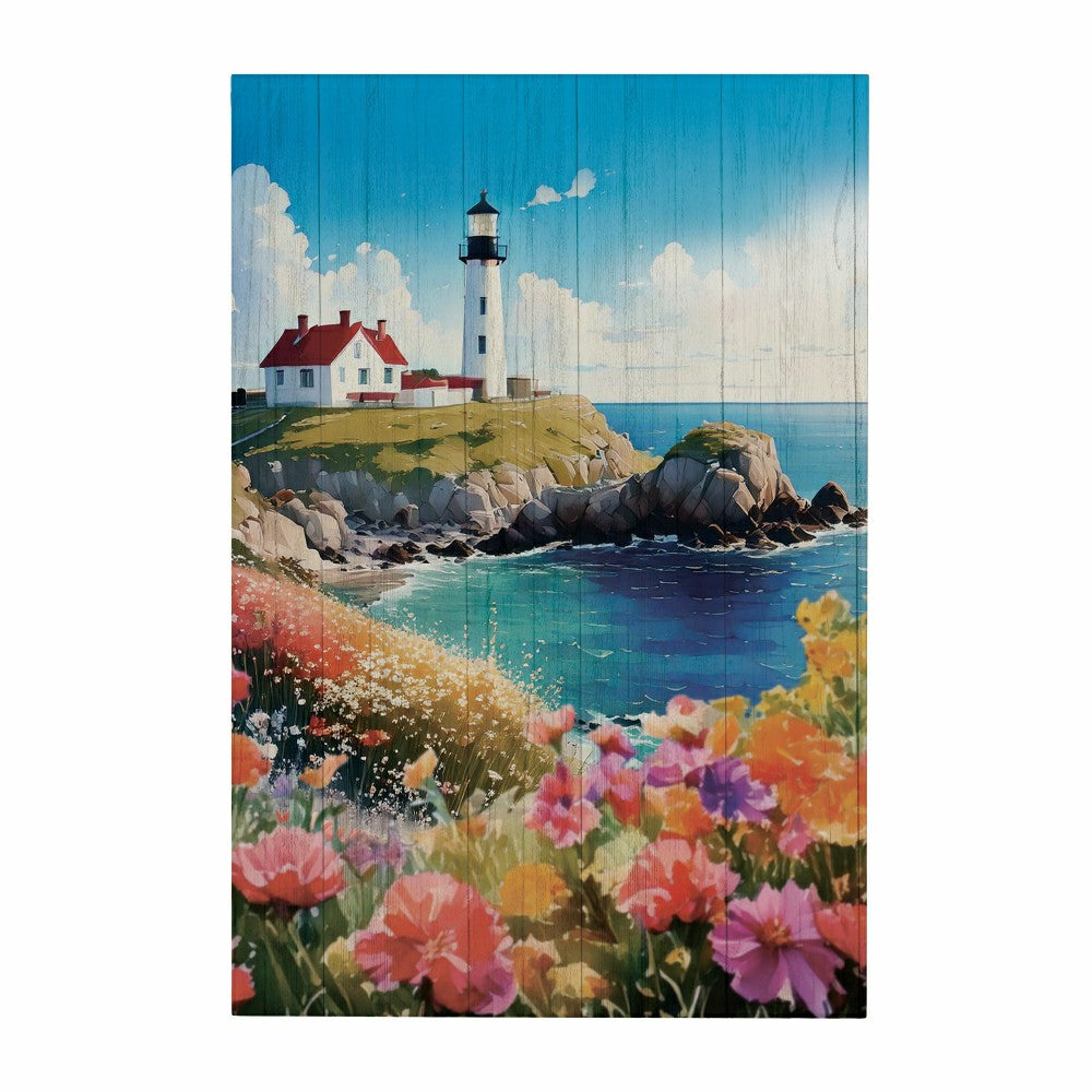 Coastal Wooden Wall Art Lighthouse 16x24" | Plow & Hearth