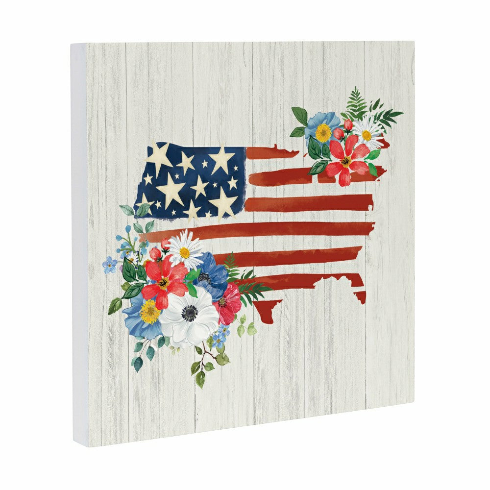 American Classic Indoor Wall Decor, Floral USA, 12" L x 12" H | Plow & Hearth