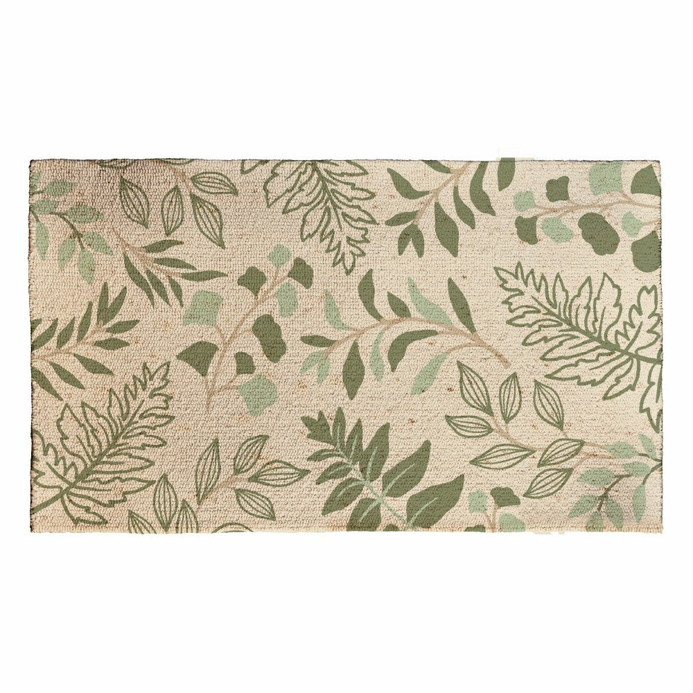 Indoor/Outdoor Greenery Shaped Polypropylene Accent Rug 24"x42" | Plow & Hearth