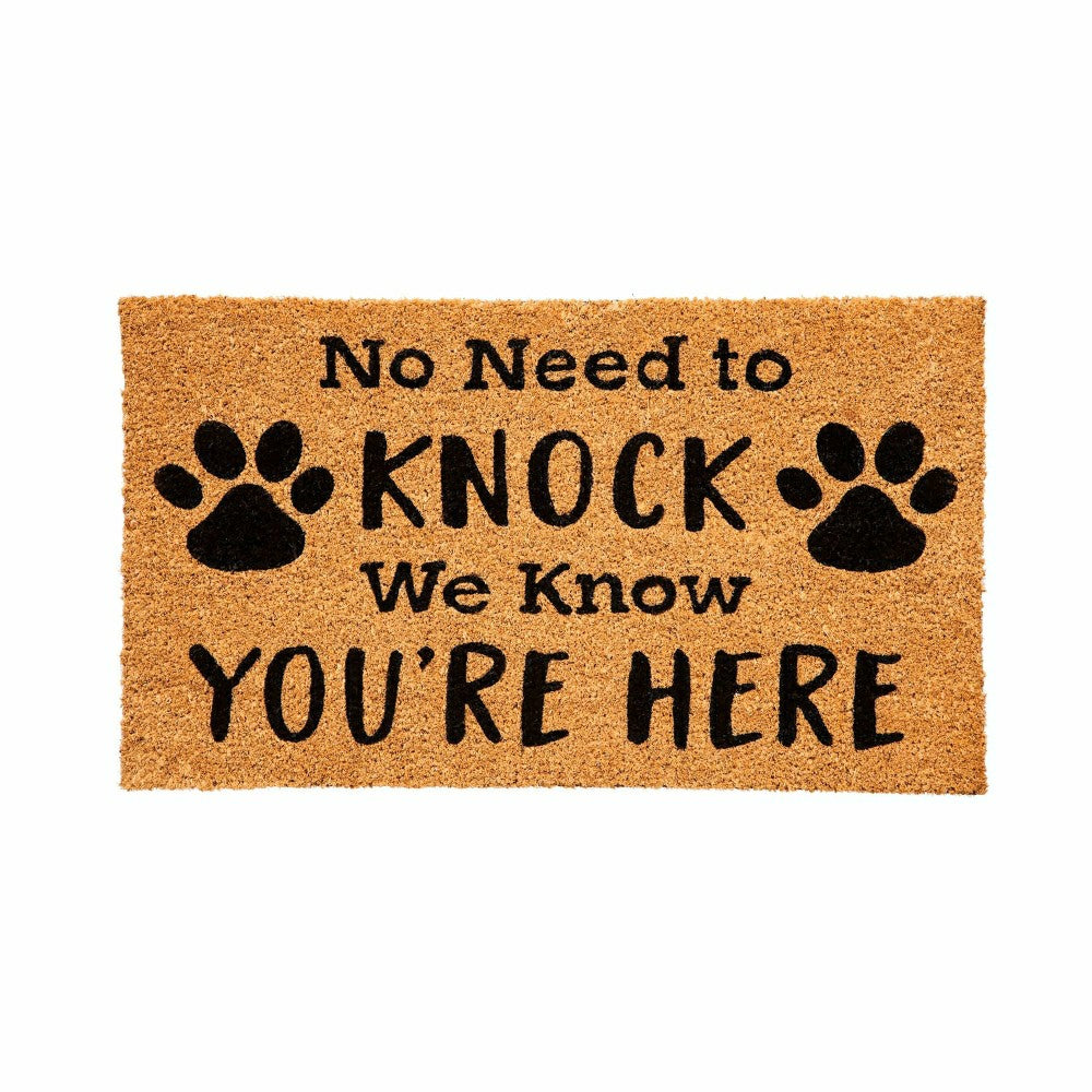 No Need to Knock Paw Print Coir Mat | Plow & Hearth