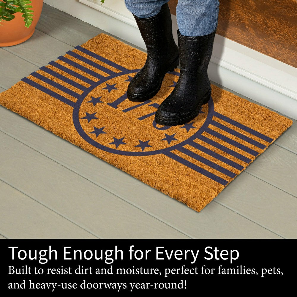 Red White & Bloom Coir Mat,"1776", 28"x16" | Plow & Hearth