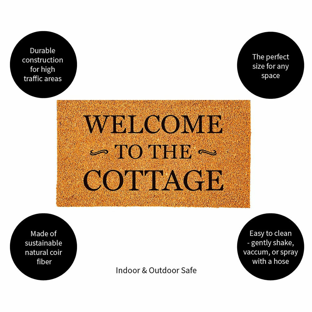 Coir Mat, Welcome to the Cottage, 16" x 28" | Plow & Hearth