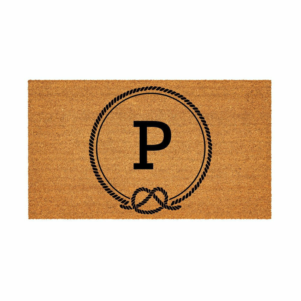 Coastal Coir Mat Nautical Monogram 28x16" | Plow & Hearth