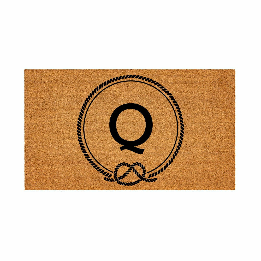 Coastal Coir Mat Nautical Monogram 28x16" | Plow & Hearth