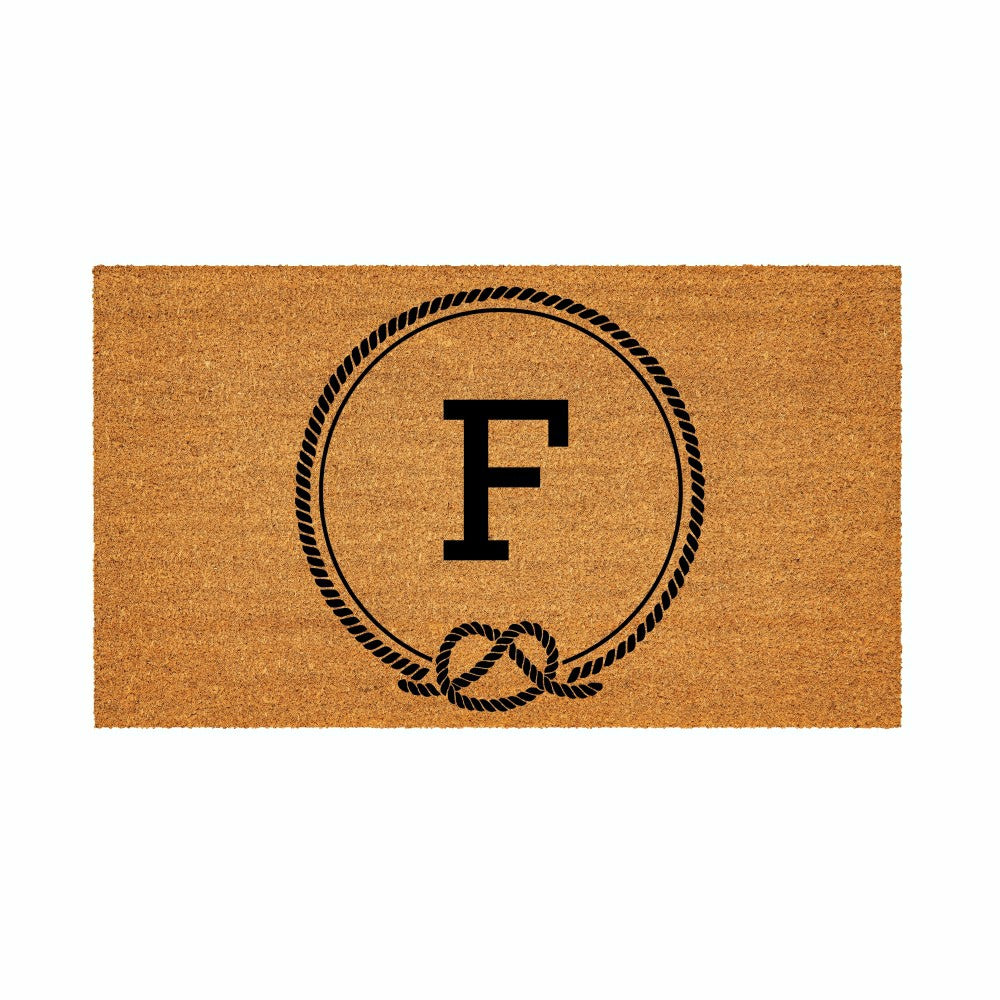 Coastal Coir Mat Nautical Monogram 28x16" | Plow & Hearth