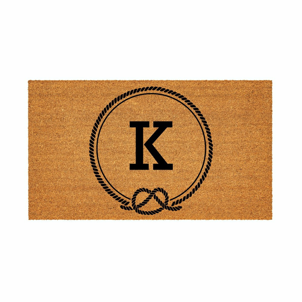 Coastal Coir Mat Nautical Monogram 28x16" | Plow & Hearth