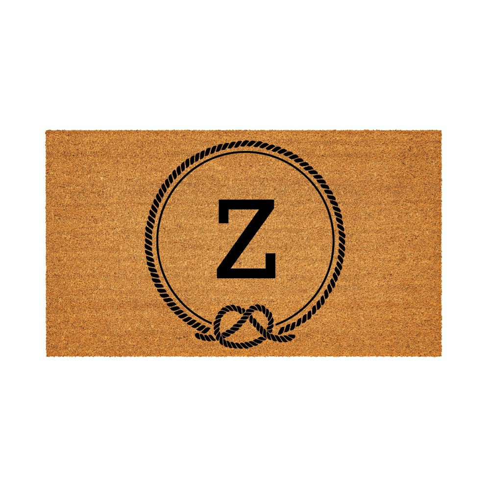 Coastal Coir Mat Nautical Monogram 28x16" | Plow & Hearth