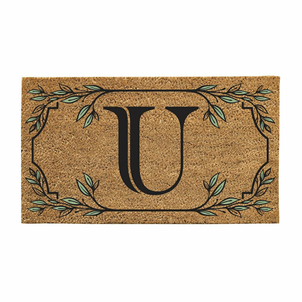Monogram Coir Mat, Letter "U" | Plow & Hearth