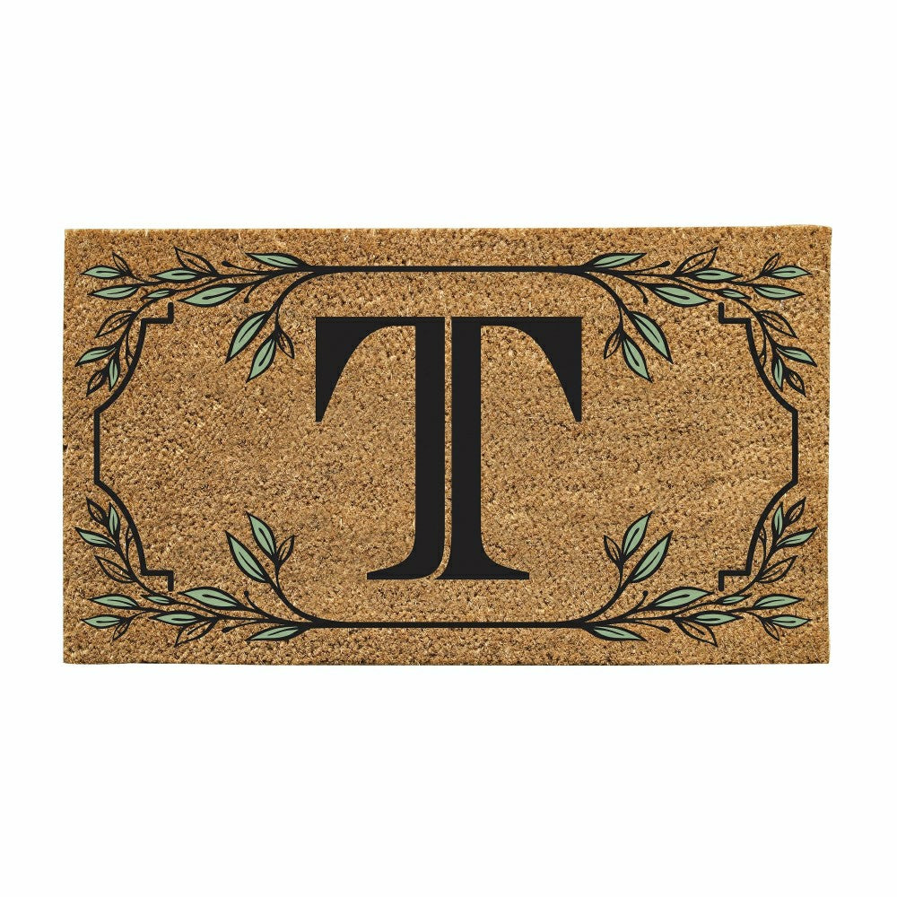 Monogram Coir Mat, Letter "T" | Plow & Hearth