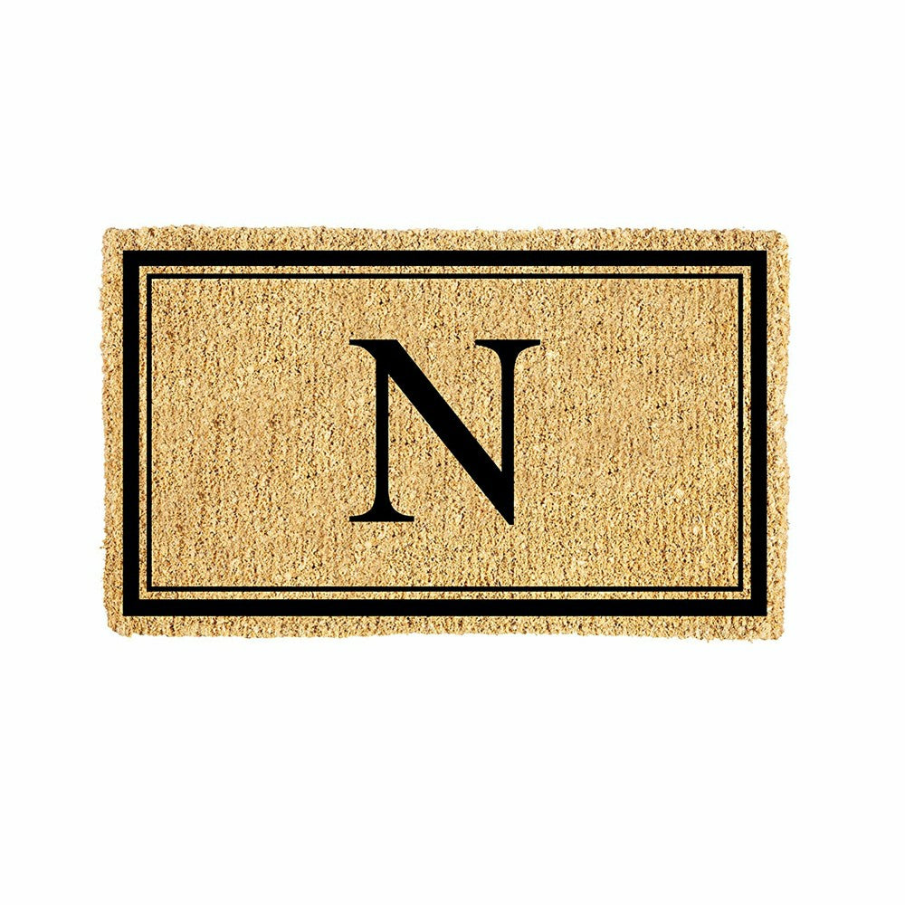 Monogram Coir Mat, Letter "N" | Plow & Hearth