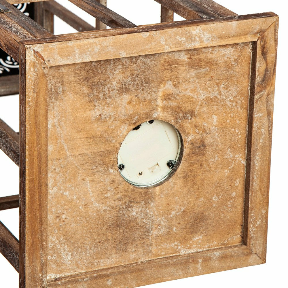 Set of 3 Nested Wood and Metal Lanterns w LED Candle | Plow & Hearth