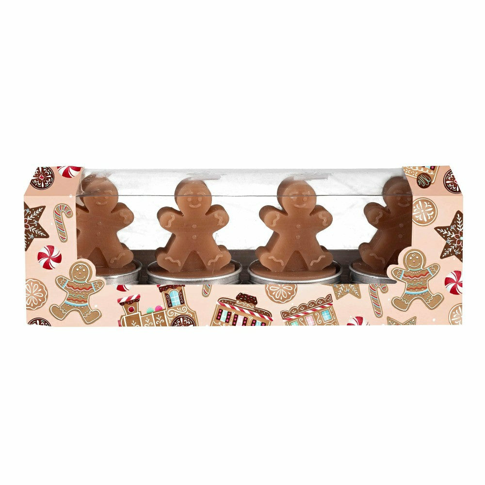 Baking Spirits Bright Candle, Gingerbread Man Shaped Wax Candle, Set o | Plow & Hearth