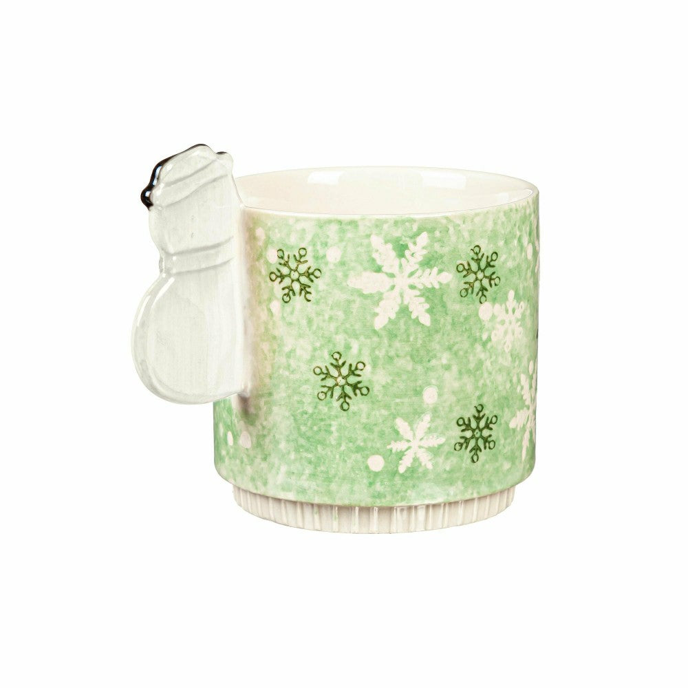 15oz Ceramic Cup, Snowman Handle | Plow & Hearth