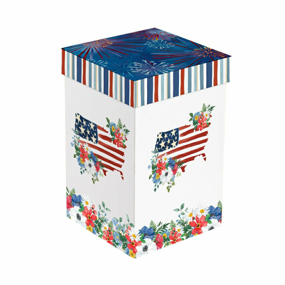 Red, White, & Bloom Ceramic Perfect Cup, Blooming USA, 17oz, Gift Box | Plow & Hearth