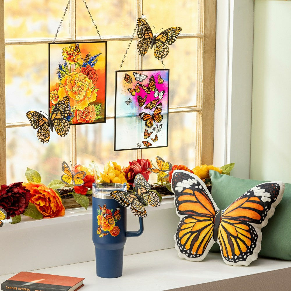 Harvest Blossom Mariposa Melody Monarch Canyon Cup, Double Wall Stainl | Plow & Hearth