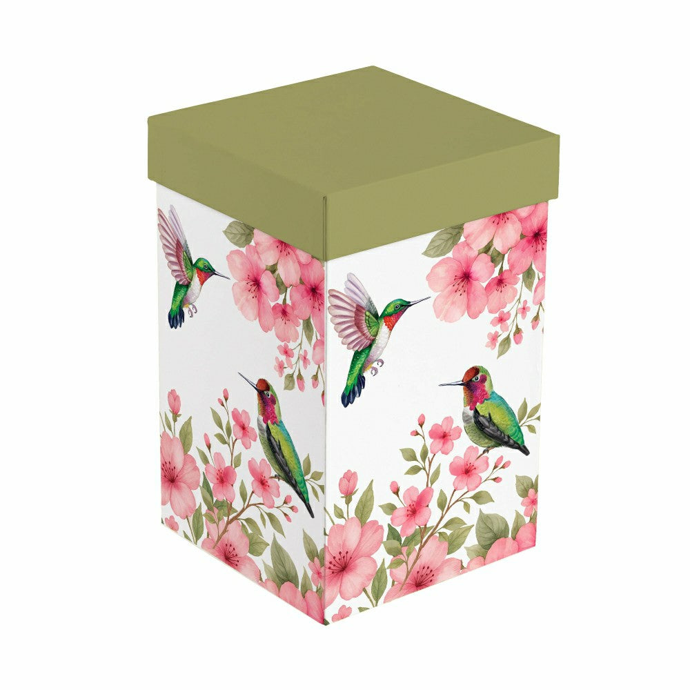Cottage Garden Travel Cup Ceramic Perfect Cup, 17oz, Floral Hummingbir | Plow & Hearth