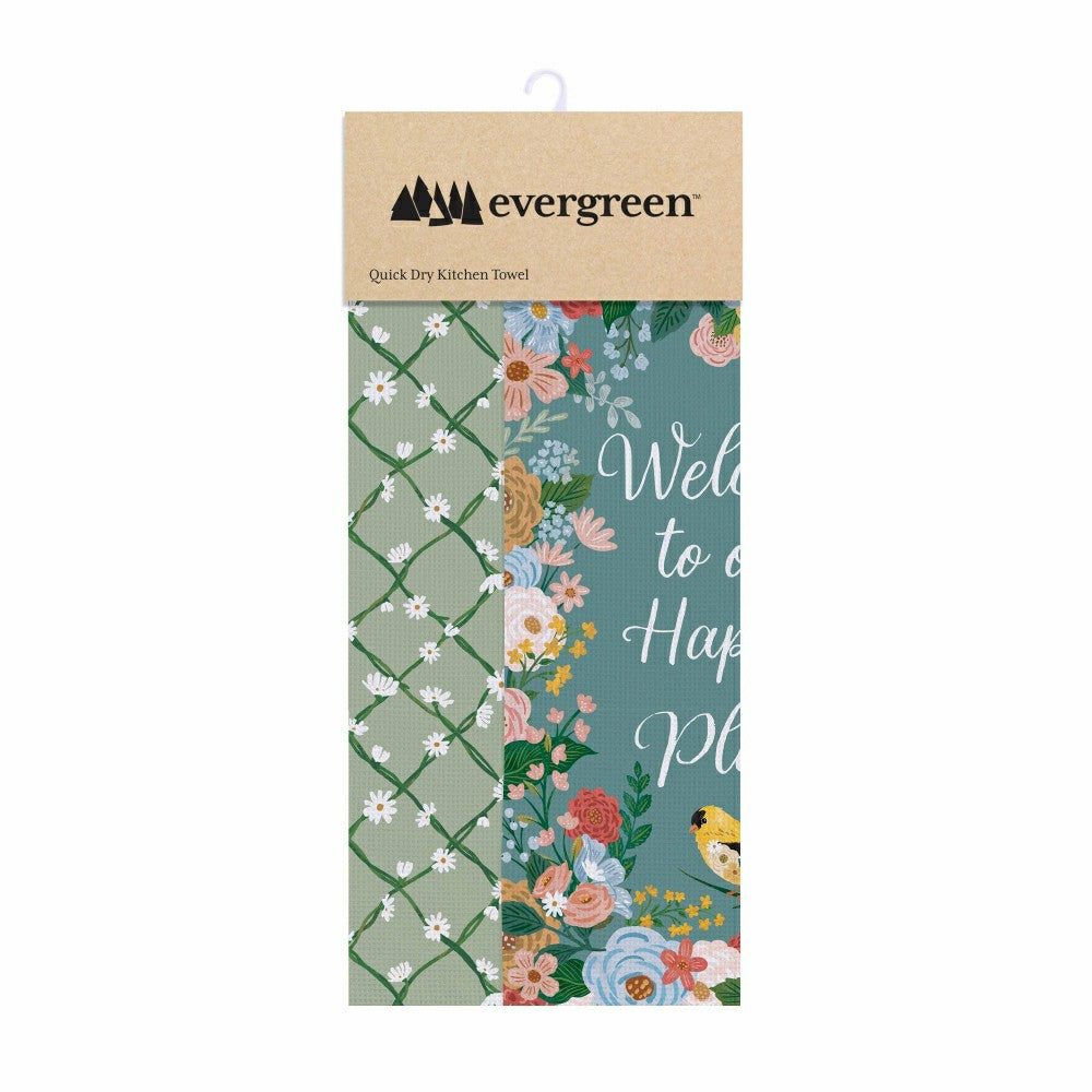 Cottage Garden Kitchen Towel Quick Dry Waffle Weave Double-Sided, Home | Plow & Hearth