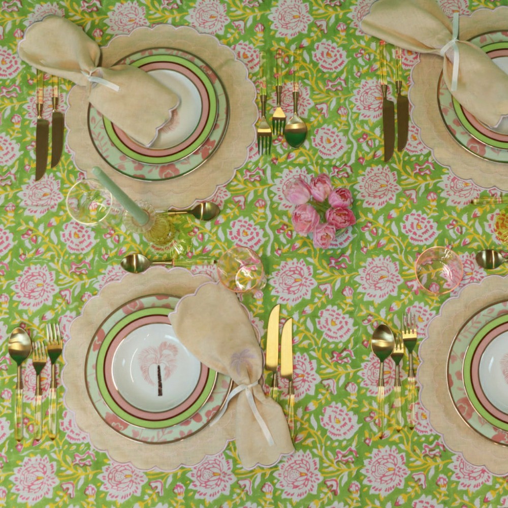 Viviana Venetia Blooms Organic Cotton Tablecloth | Plow & Hearth