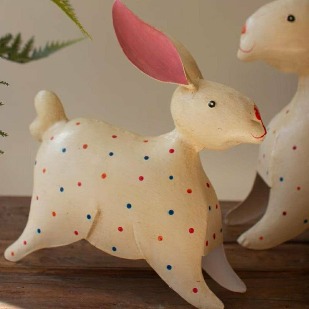 Metal Rabbit Garden Statue, Set of 2 | Plow & Hearth