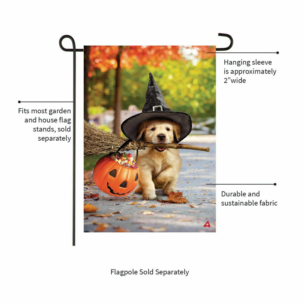 Goldens With Broom Suede Garden Flag | Plow & Hearth