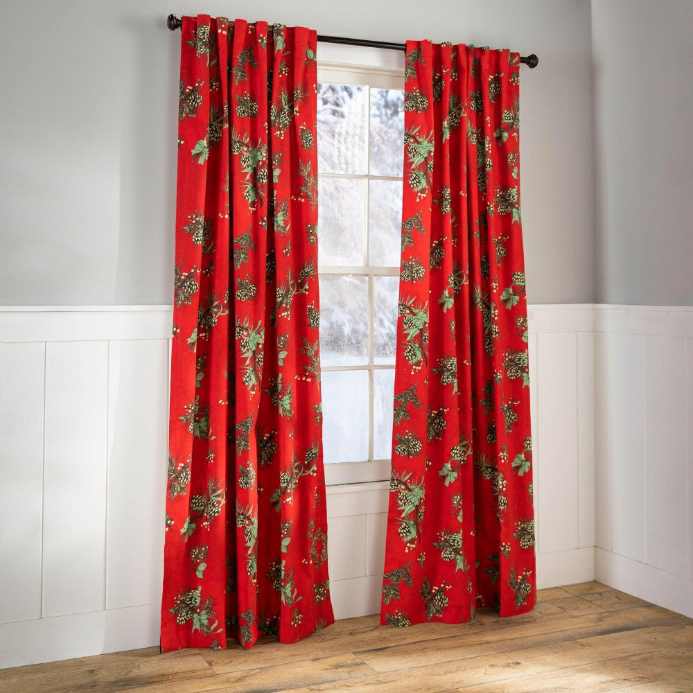 Holiday Peaceful Pine Curtains, 63"L Pair | Plow & Hearth
