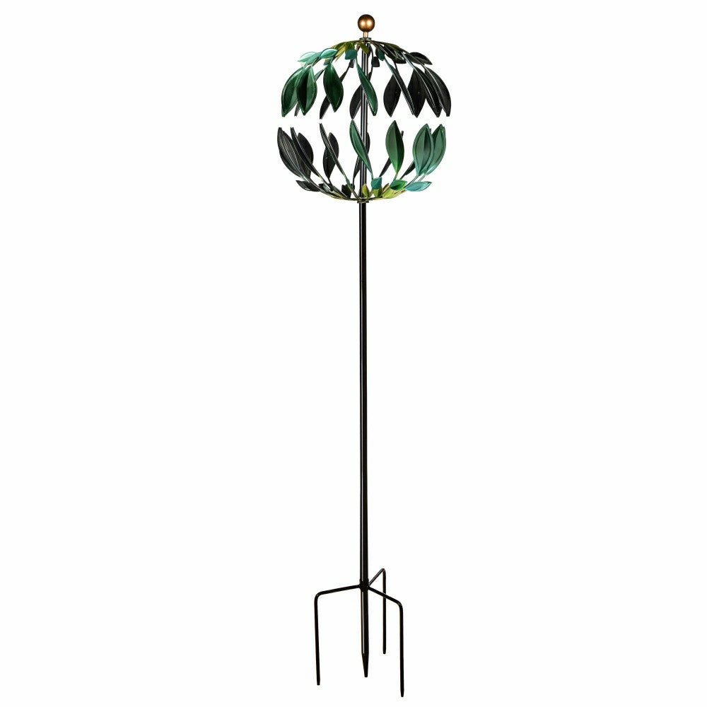 Metal Wind Spinner, Blue Butterfly & Flowers, 74"H | Plow & Hearth
