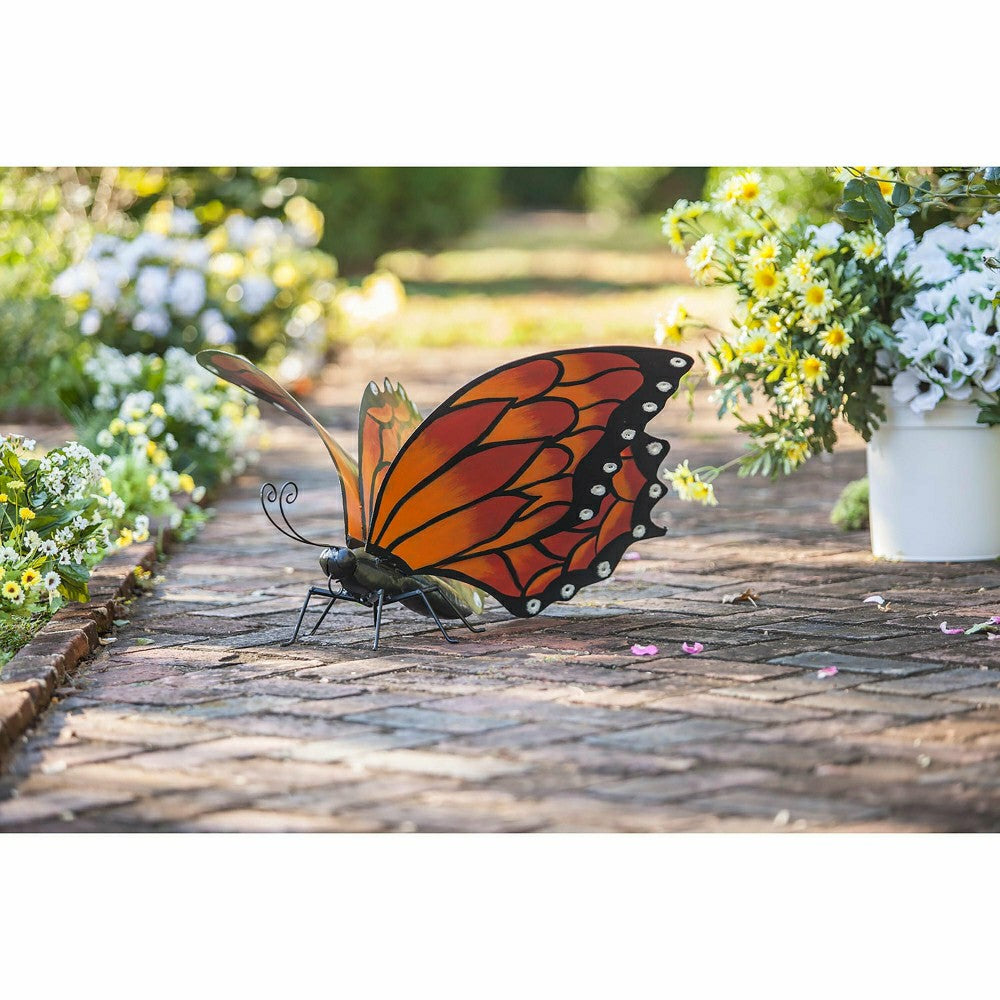Metal Monarch Butterfly Outdoor Sculpture | Plow & Hearth