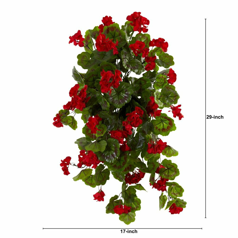 29” Geranium Artificial Hanging Plant - Set of 2 | Plow & Hearth