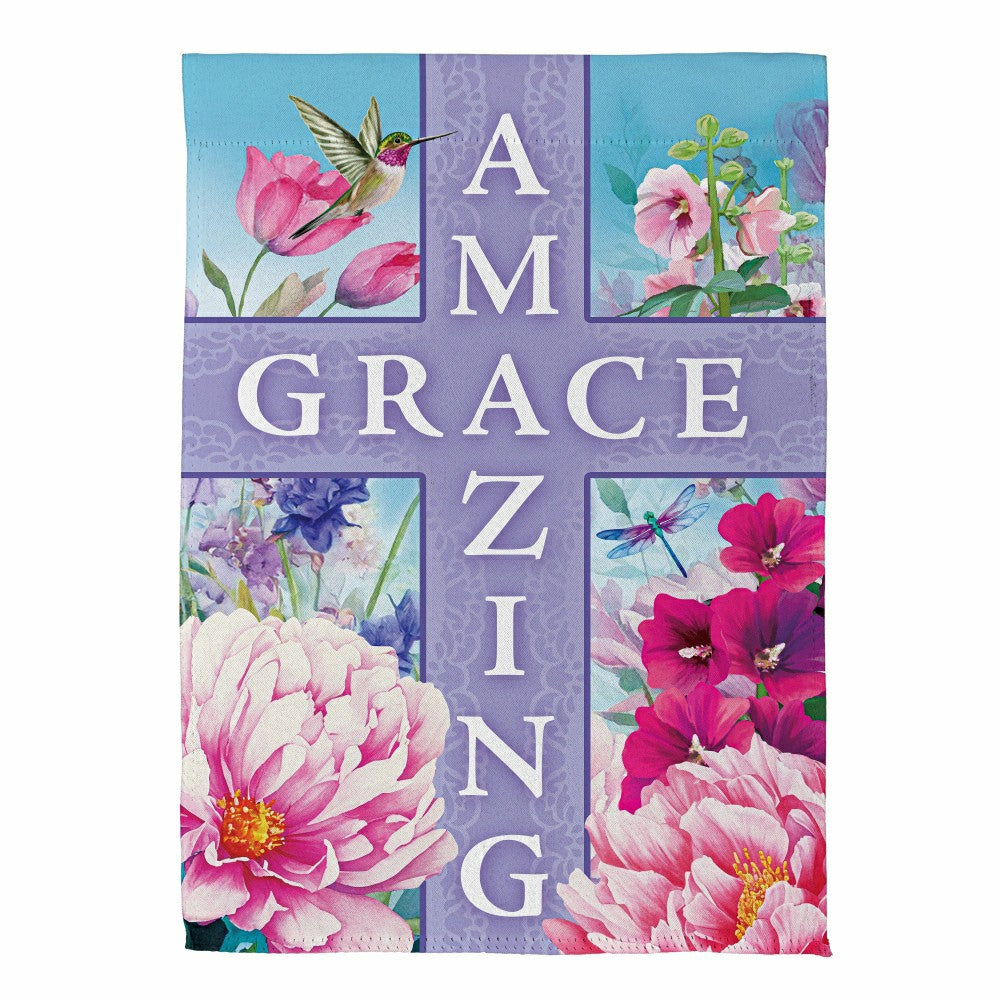 Amazing Grace Cross Suede Garden Flag | Plow & Hearth