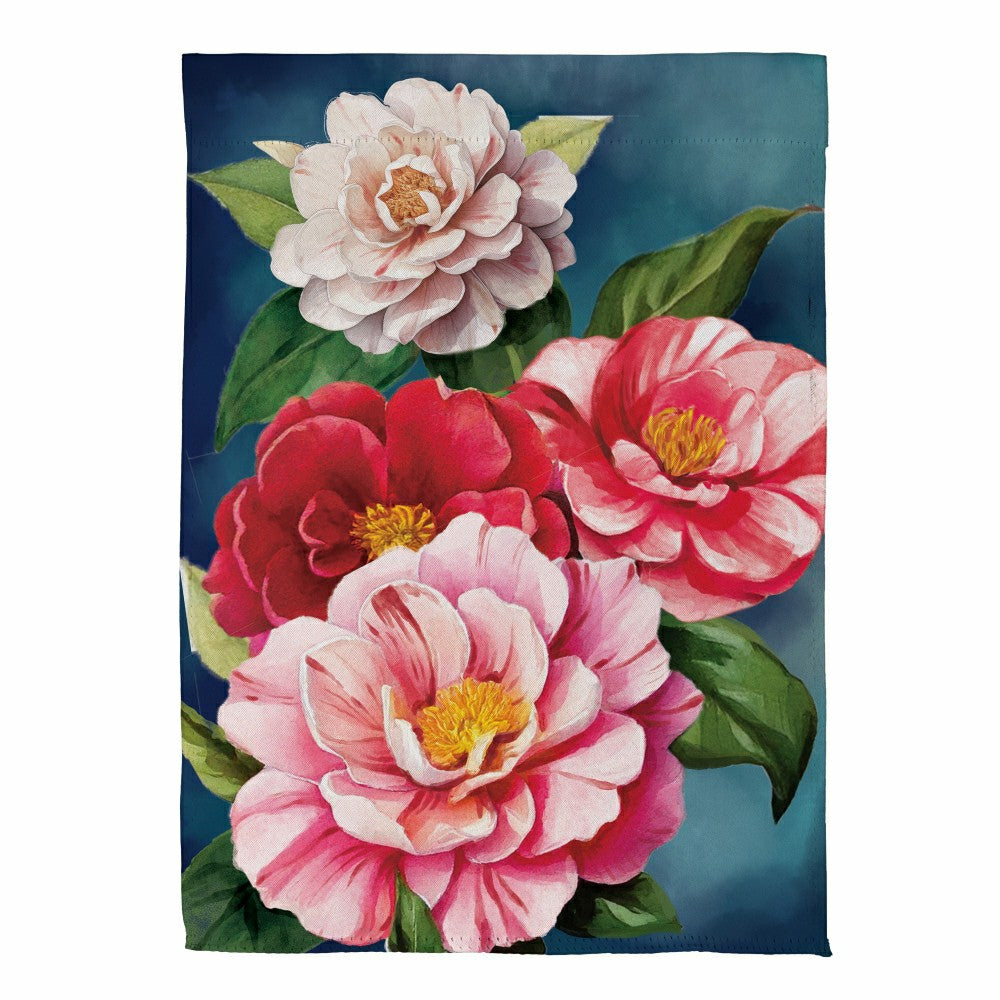 Multicolor Camellias Suede Garden Flag | Plow & Hearth