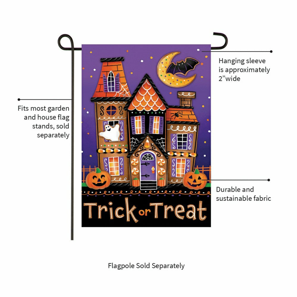 Trick or Sweets Lustre Garden Flag | Plow & Hearth