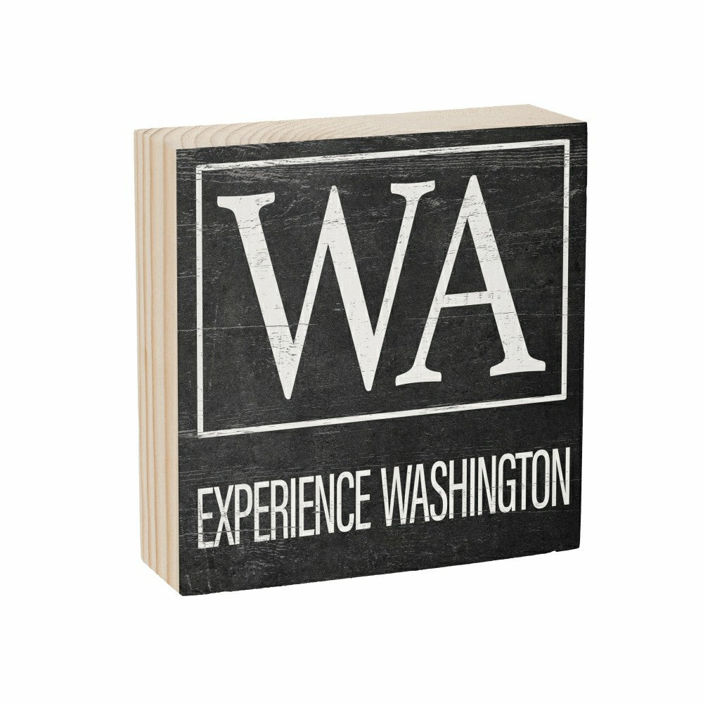 State Sign Wood Block Washington 6"x6" | Plow & Hearth