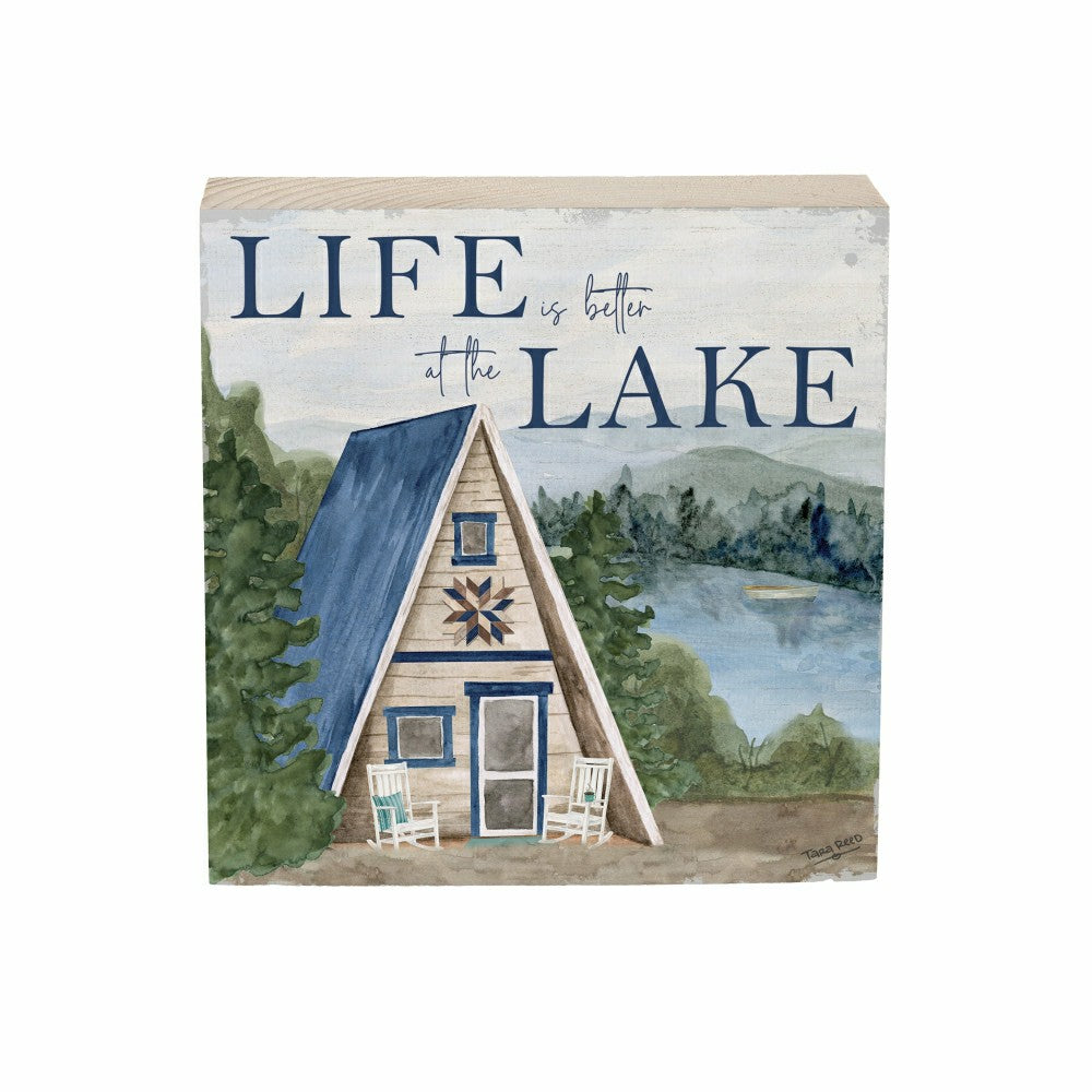 Lake Living Wooden Plock Life is Better 6x6" | Plow & Hearth