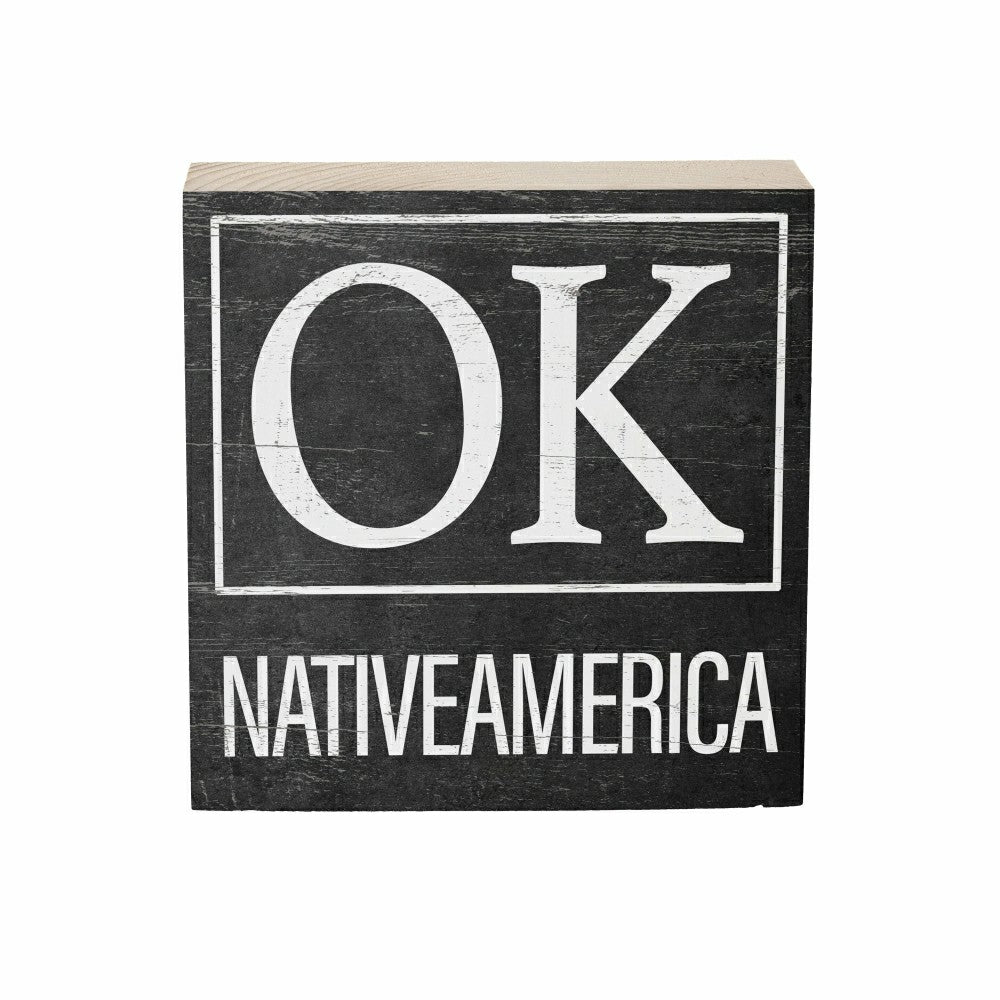 State Sign Wood Block Oklahoma 6"x6" | Plow & Hearth