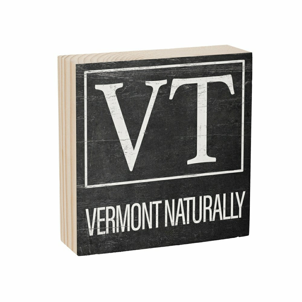 State Sign Wood Block Vermont 6"x6" | Plow & Hearth